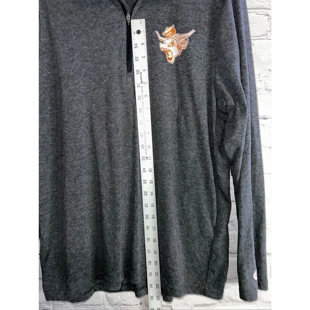 Champion Texas Longhorns Quarter Zip Pullover Men’s Medium Gray College Vault